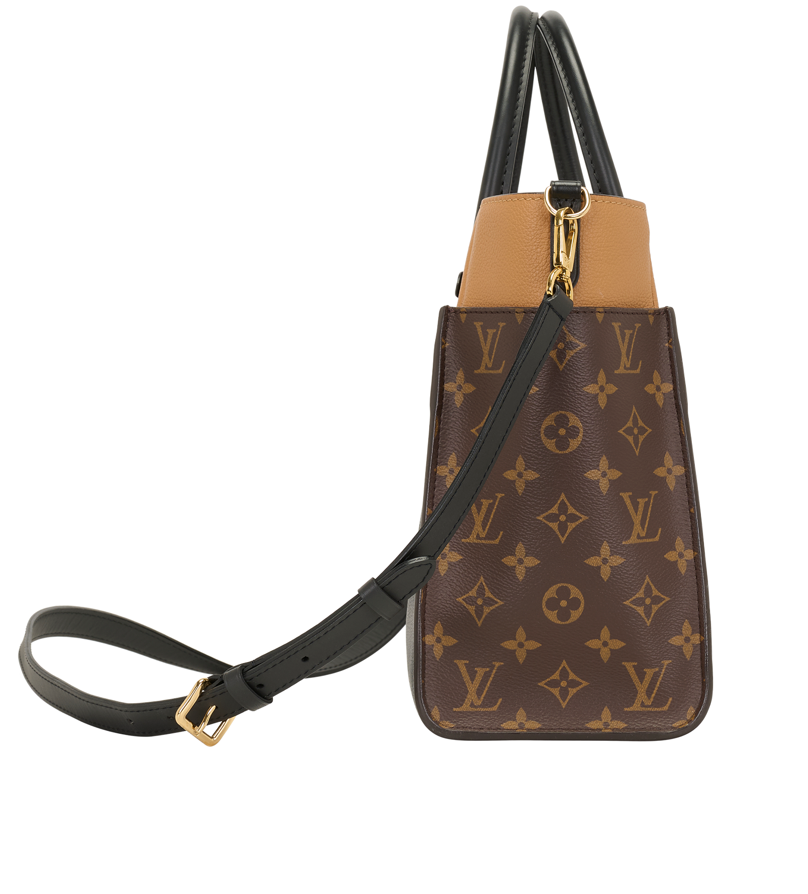 On My Side, &pound;2,500, Handbags, Beige/Black/Brown, Canvas/Leather, Side view